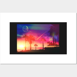 Neon Beach Posters and Art